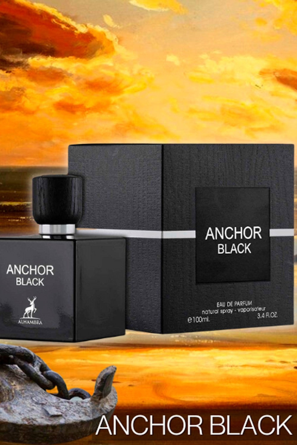 Eau de Parfum Anchor Black ALHAMBRA 100mL - Maison Alhambra Perfumes Dubaï