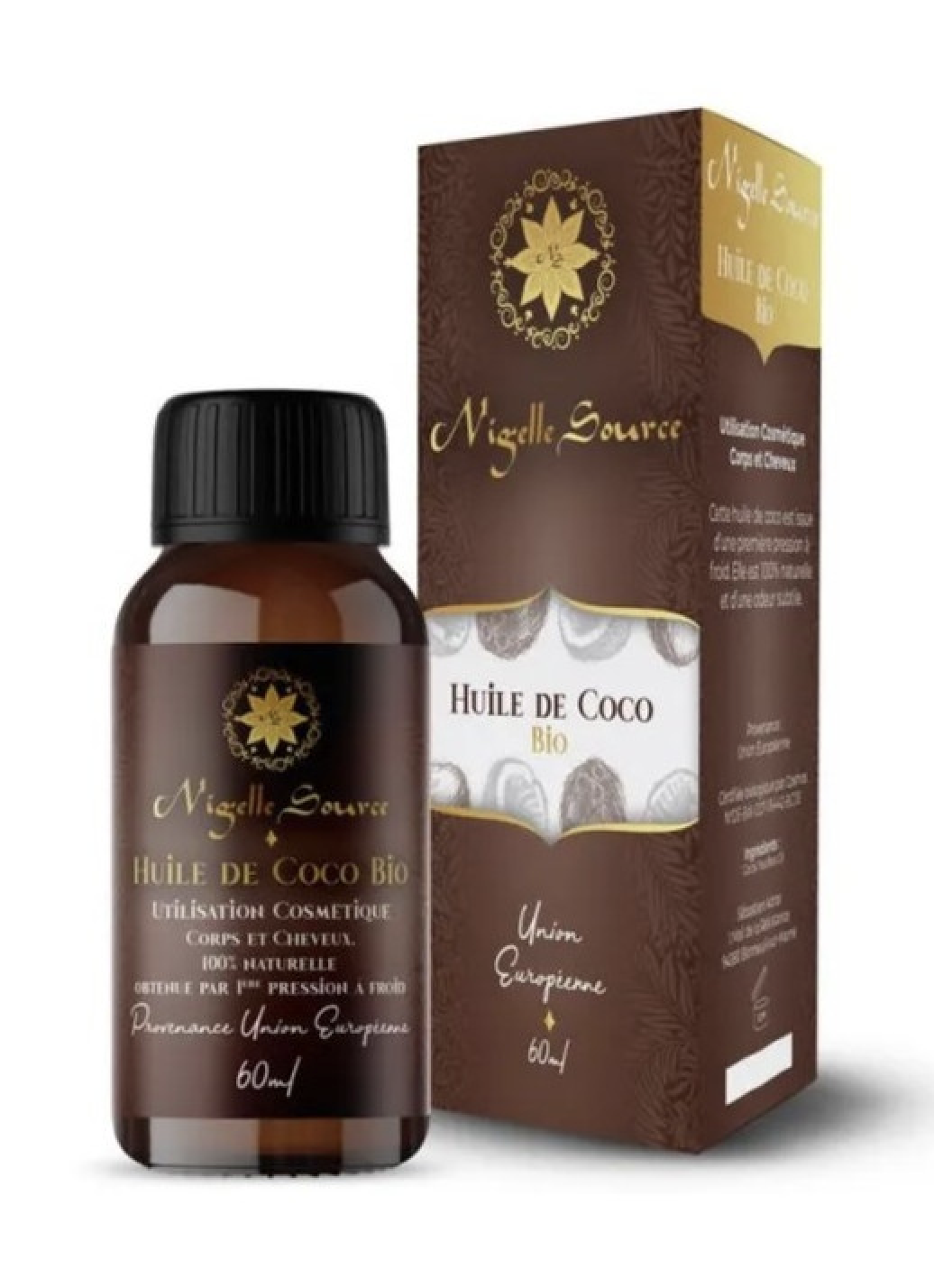 Huile de Coco Bio du Philippines 60ml Usage Cosmétique - Nigelle Source