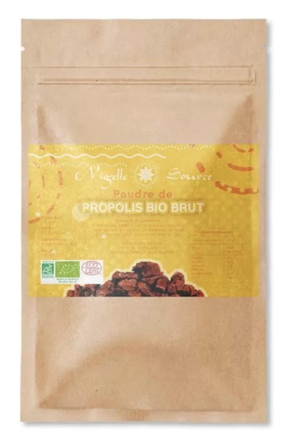 Propolis Bio Pure à 100% certifié Ecocert 25g Usage Alimentaire - Nigelle Source