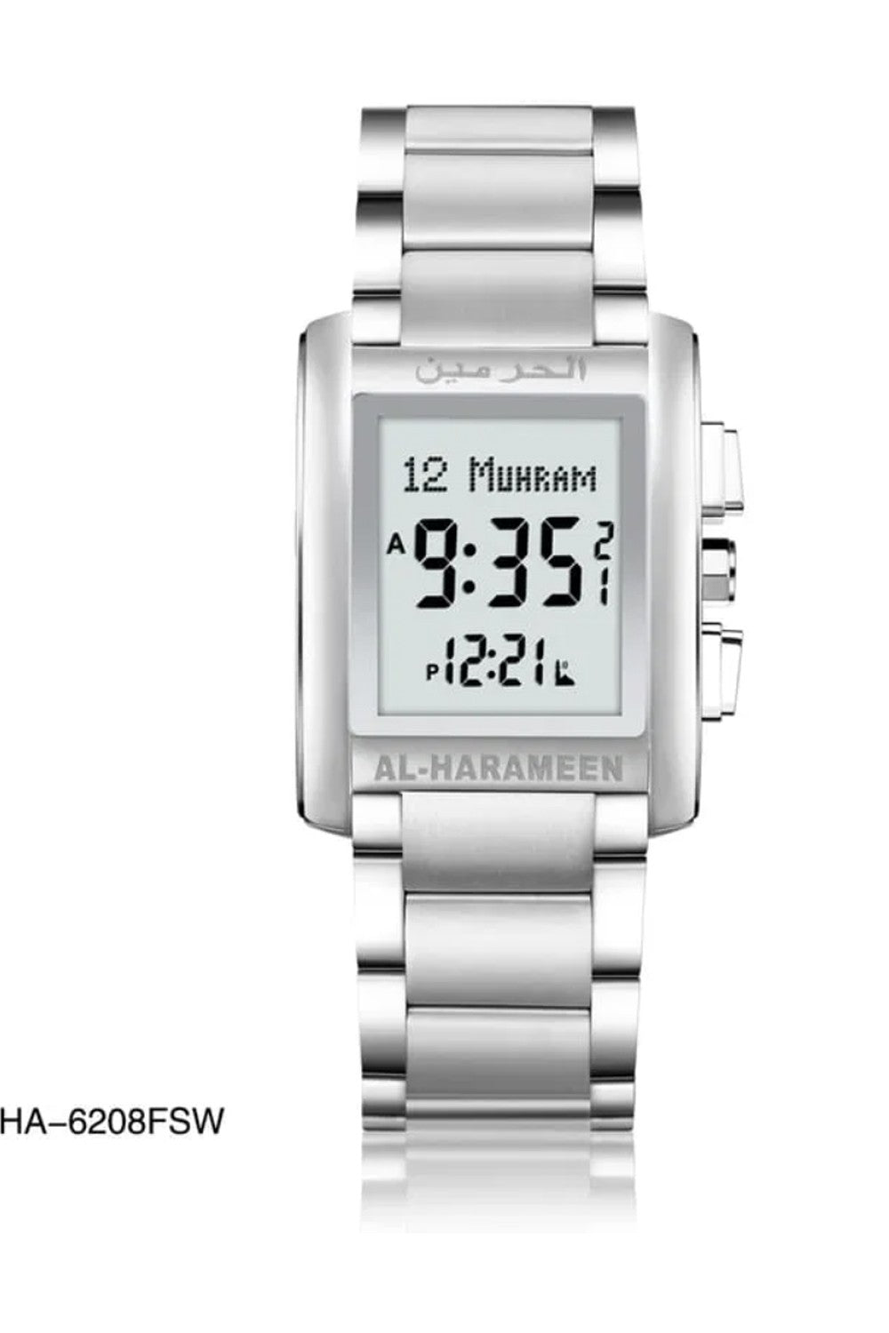 Montre de luxe originale AL-HARAMEEN HA-6208 Montre horaires Azan 50m étanche, Montre azan numérique