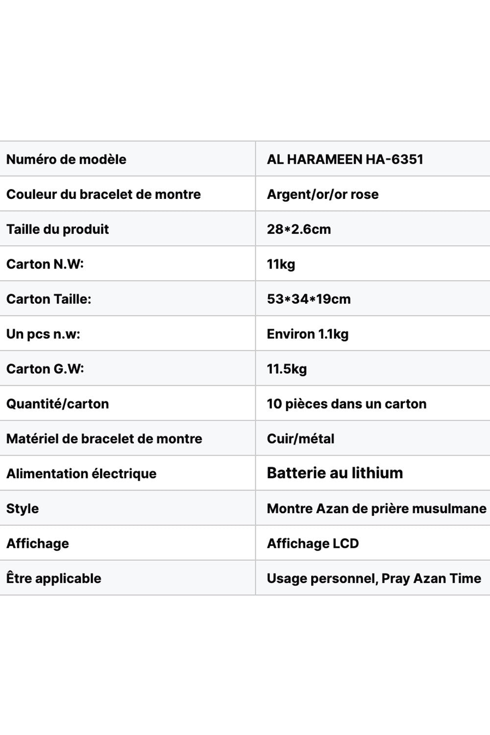 Montre numérique Al Harameen HA-6351 Montre numérique en cuir doré pour femme, Boîte-cadeau en cuir