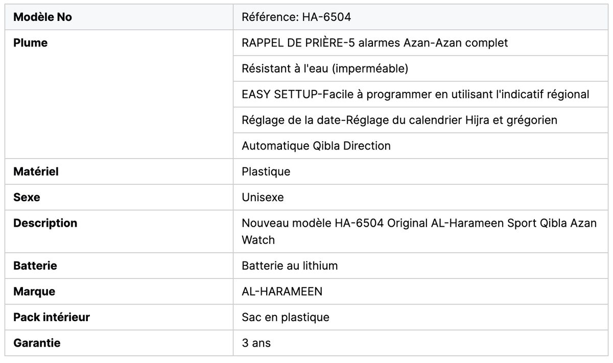 Montre numérique Al Harameen HA-6504, Les montres élégantes pour jeunes d'Al-Haramain