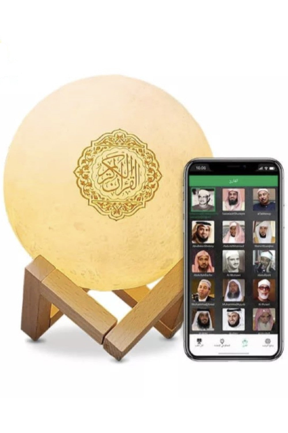 Veilleuse Coranique MP3 Lampe de lune SQ168 avec haut-parleur Coran Bluetooth connecte Android et iOS - Equantu SQ168