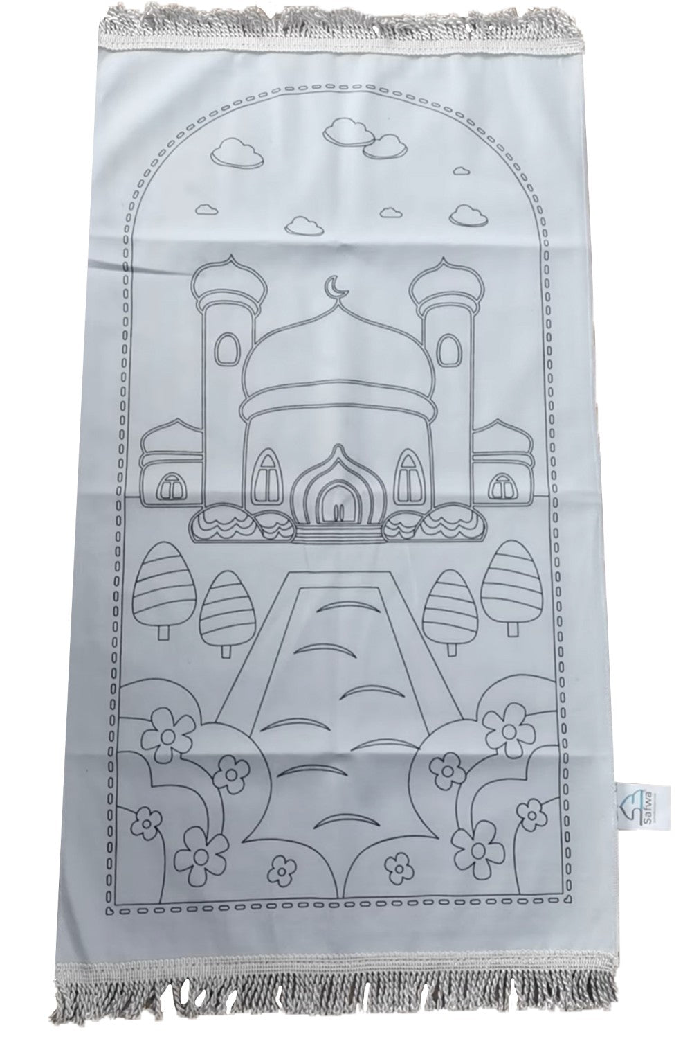 Tapis de Prière à Colorier – Personnalisable avec 12 Marqueurs Textiles | Apprentissage Ludique et Spirituel pour Enfants