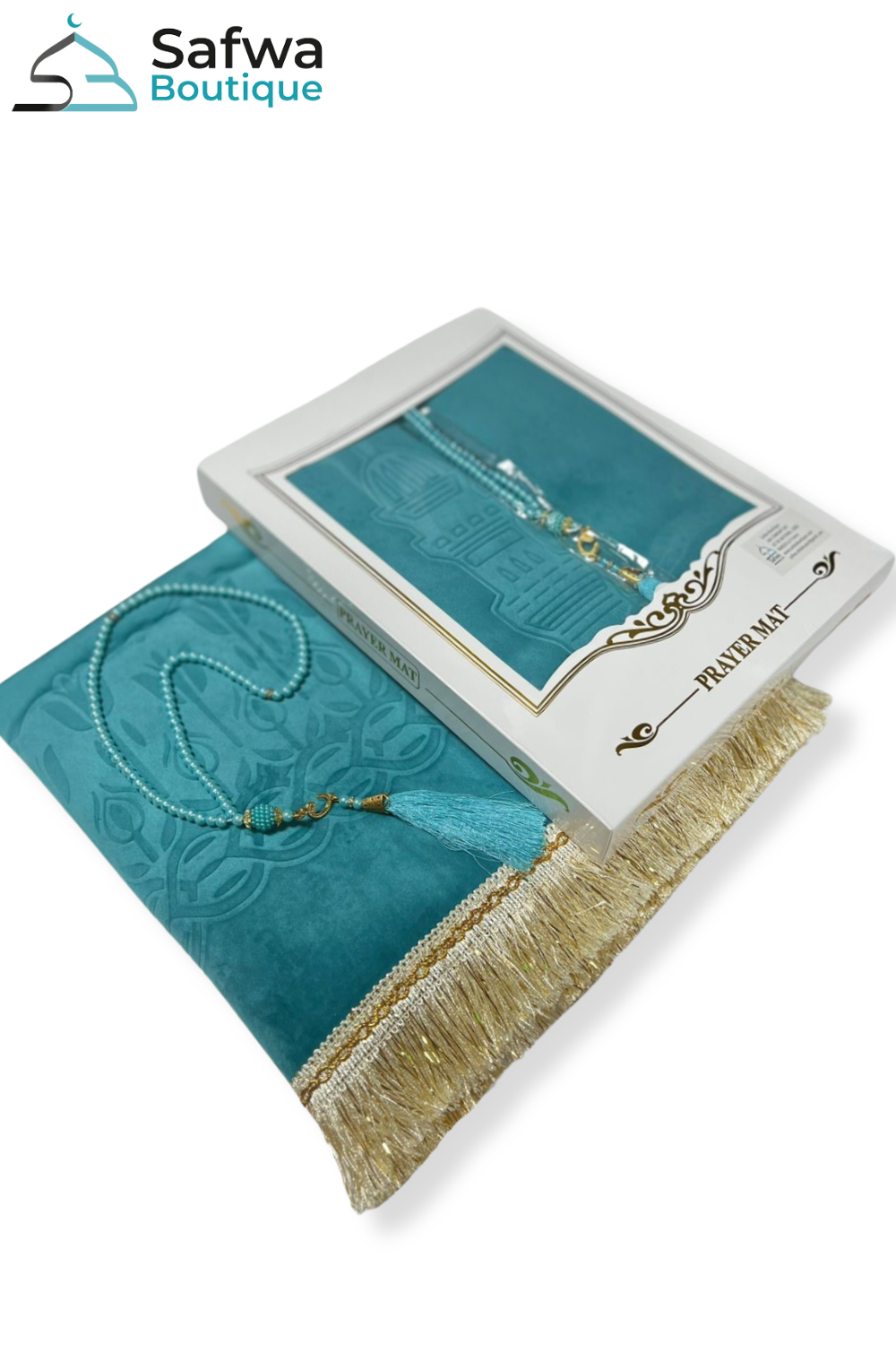 Coffret Cadeau Musulman – Tapis de Prière Velours & Chapelet (Tasbih) Élégant