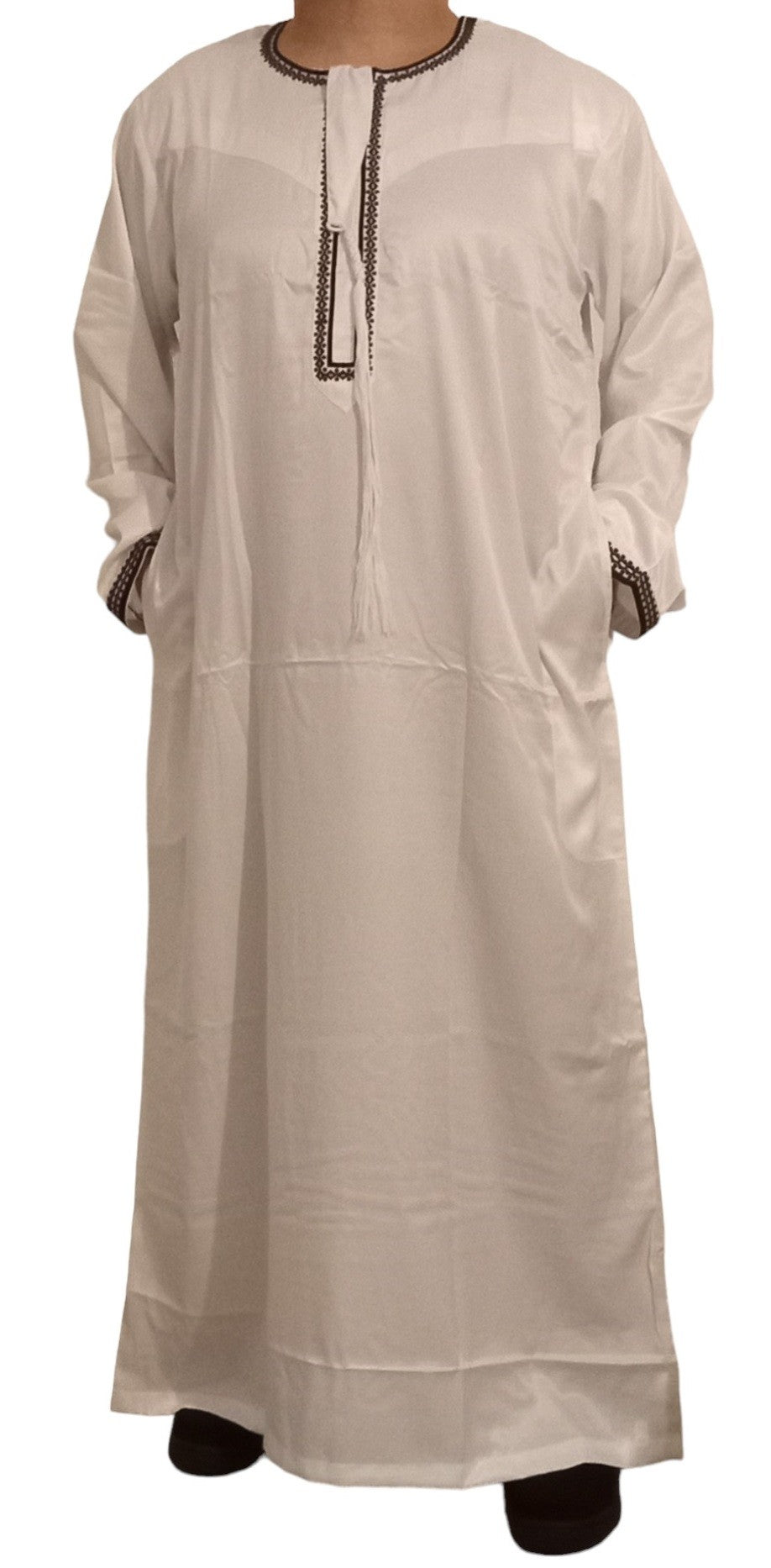 Qamis Omani en tissu satin précieux - Sultan