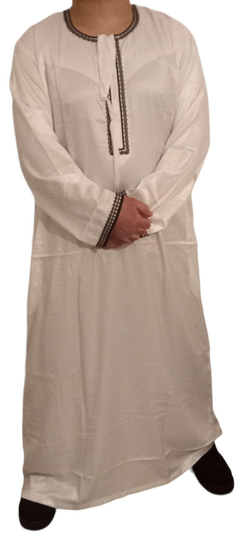 Qamis Omani en tissu satin précieux - Sultan