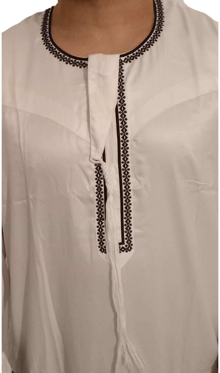 Qamis Omani en tissu satin précieux - Sultan