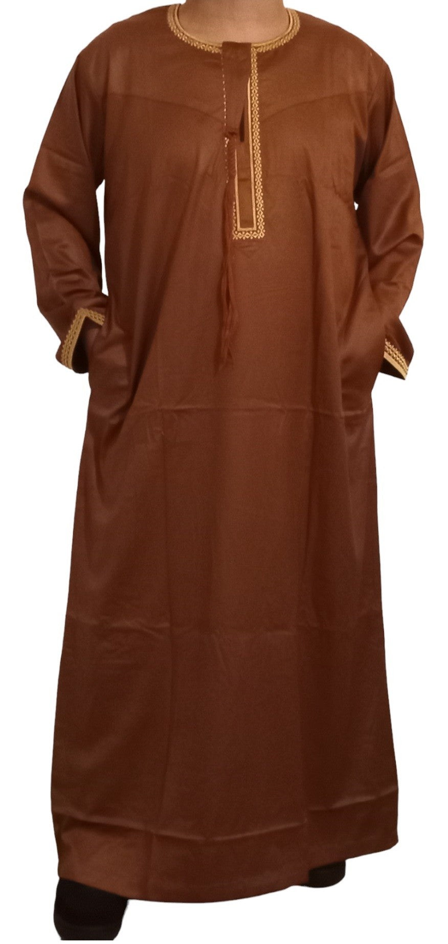 Qamis Omani en tissu satin précieux - Sultan