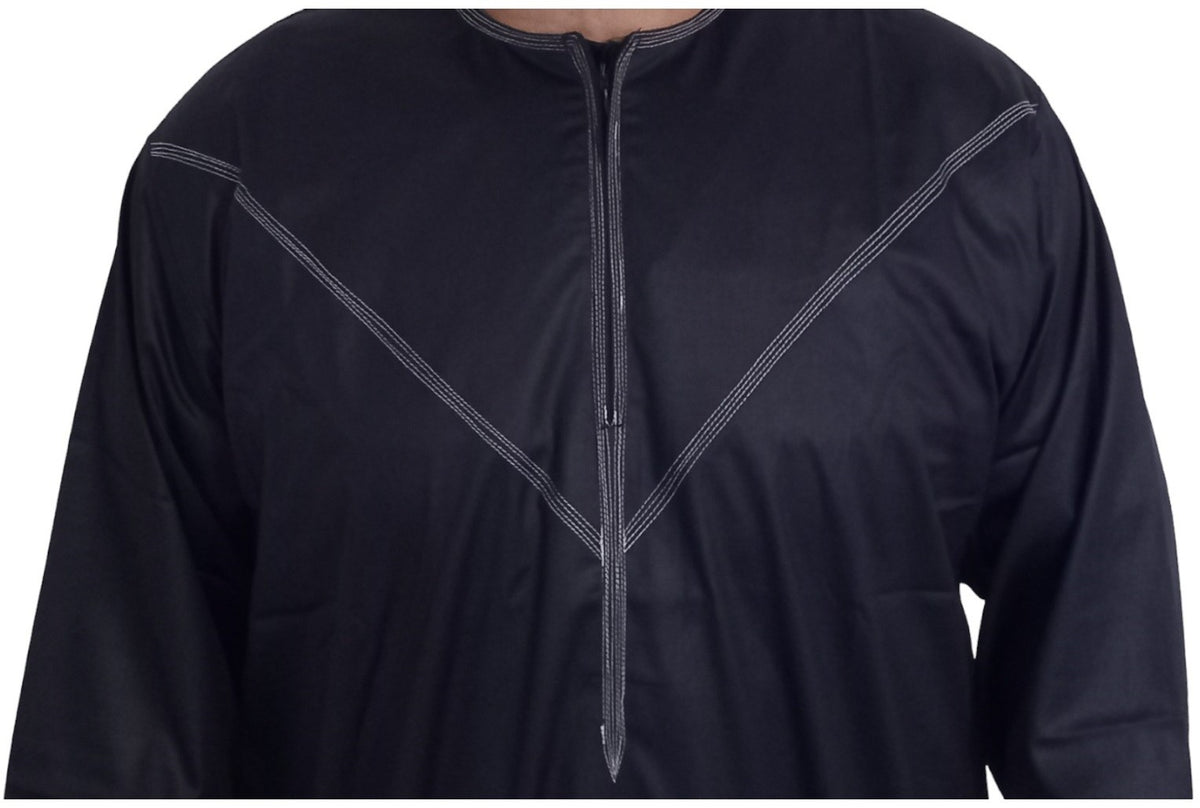 Qamis Émirati en Satin Précieux – Manches Longues | Sultan
