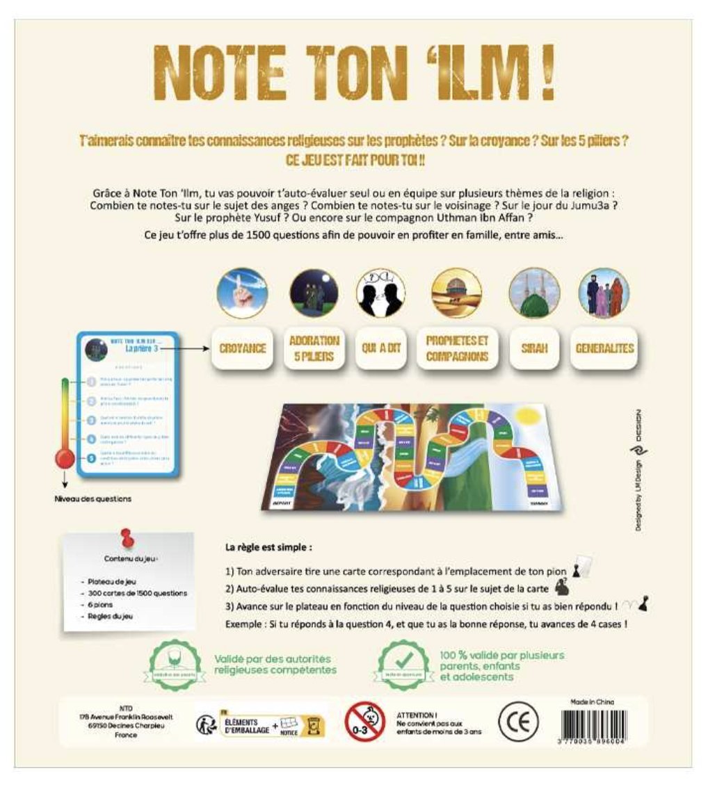 Note ton ‘Ilm – Jeu de société