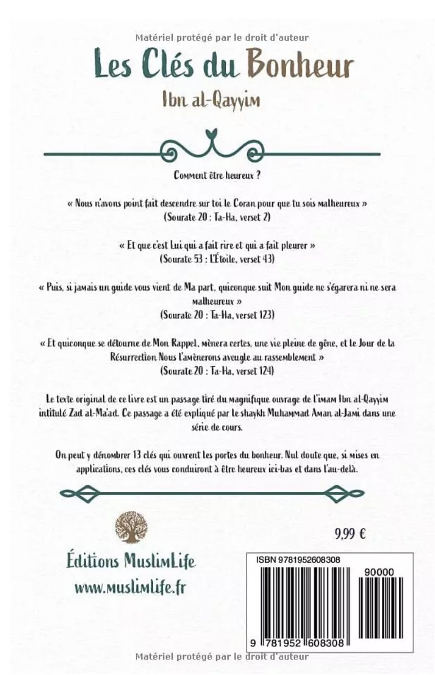 Les clés du bonheur de Ibn Al-Qayyim - Édition MuslimLife