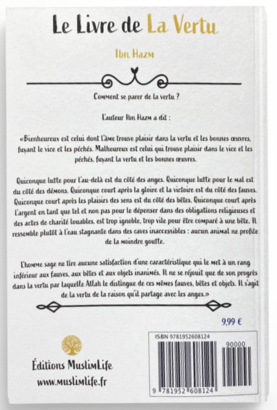 Le Livre de la Vertu de ibn Hazm - Édition MuslimLife