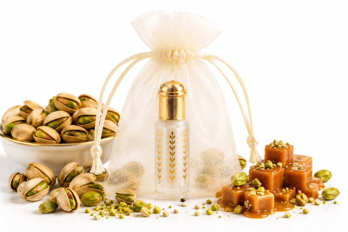 Musc Tahara Pistache Karamel – Intieme Musk Zonder Alcohol 3 ml – OudHob | عود الحب