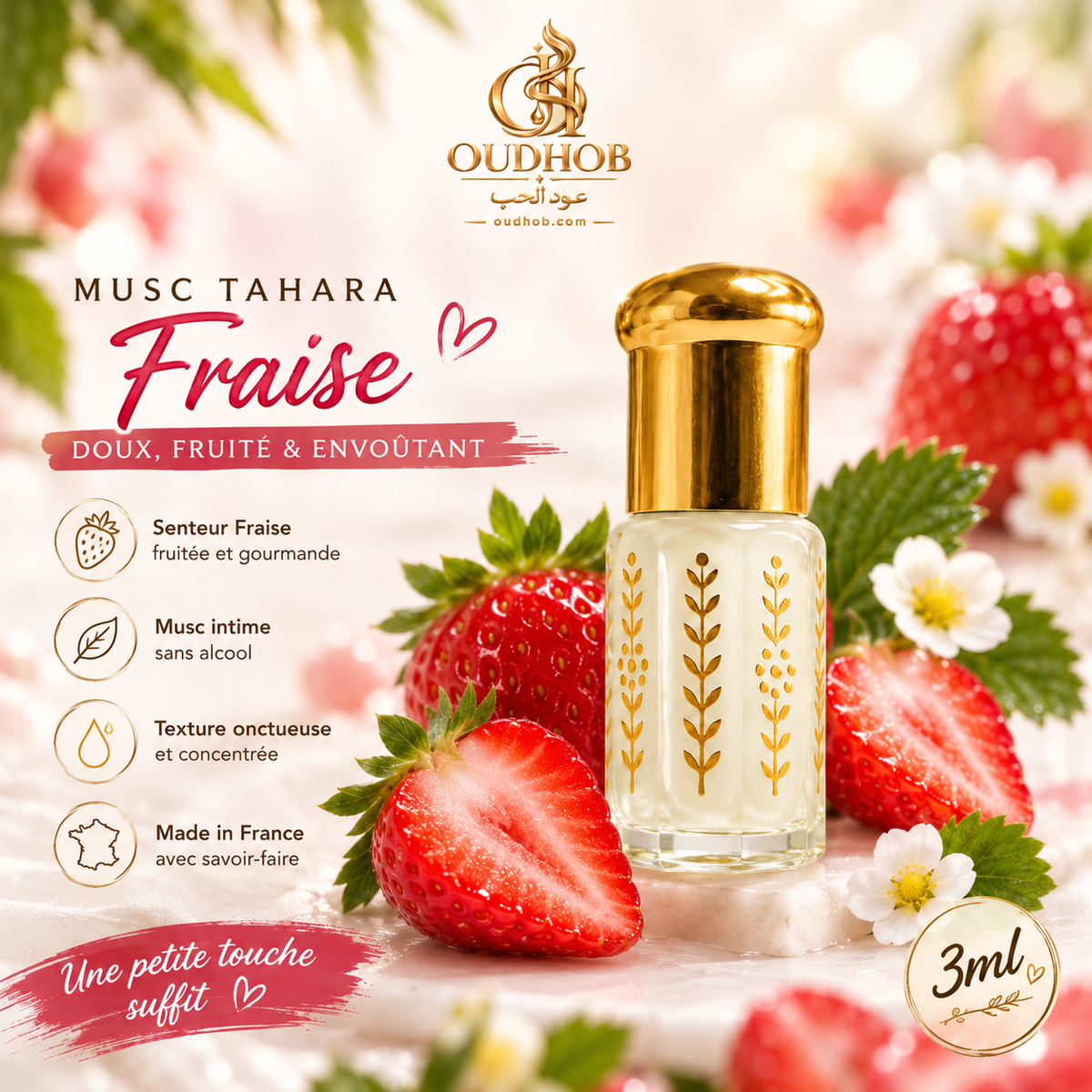 Musc Tahara Fraise – Intiimimyski ilman alkoholia 3 ml – OudHob | عود الحب