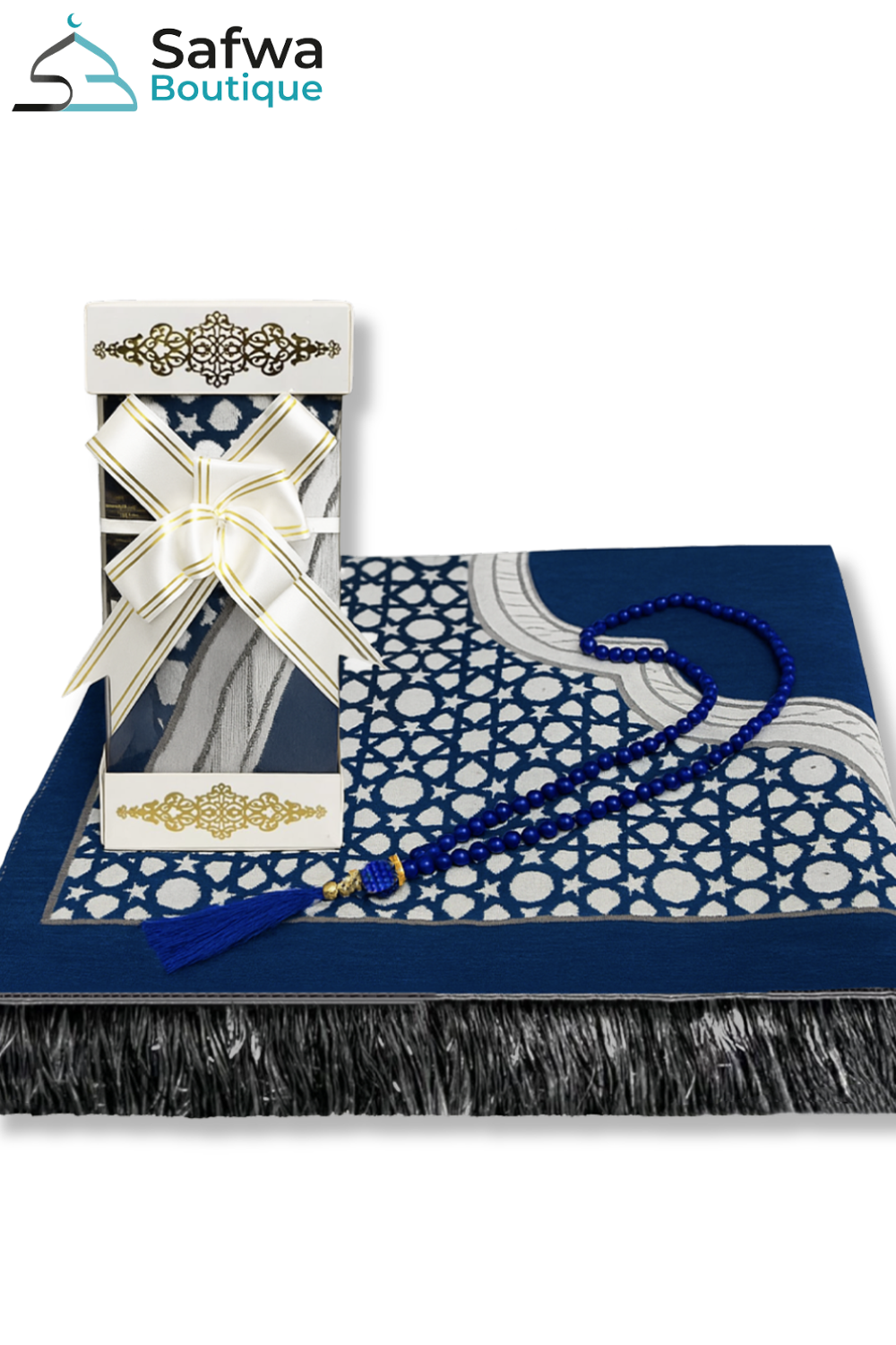 Coffret Cadeau Transparent Élégant – Tapis de Prière & Chapelet (Tasbih) | Muslim Box