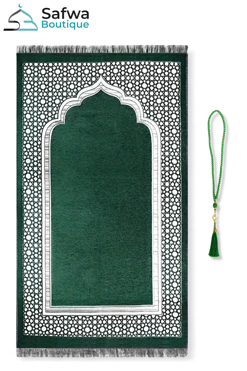 Coffret Cadeau Transparent Élégant – Tapis de Prière & Chapelet (Tasbih) | Muslim Box