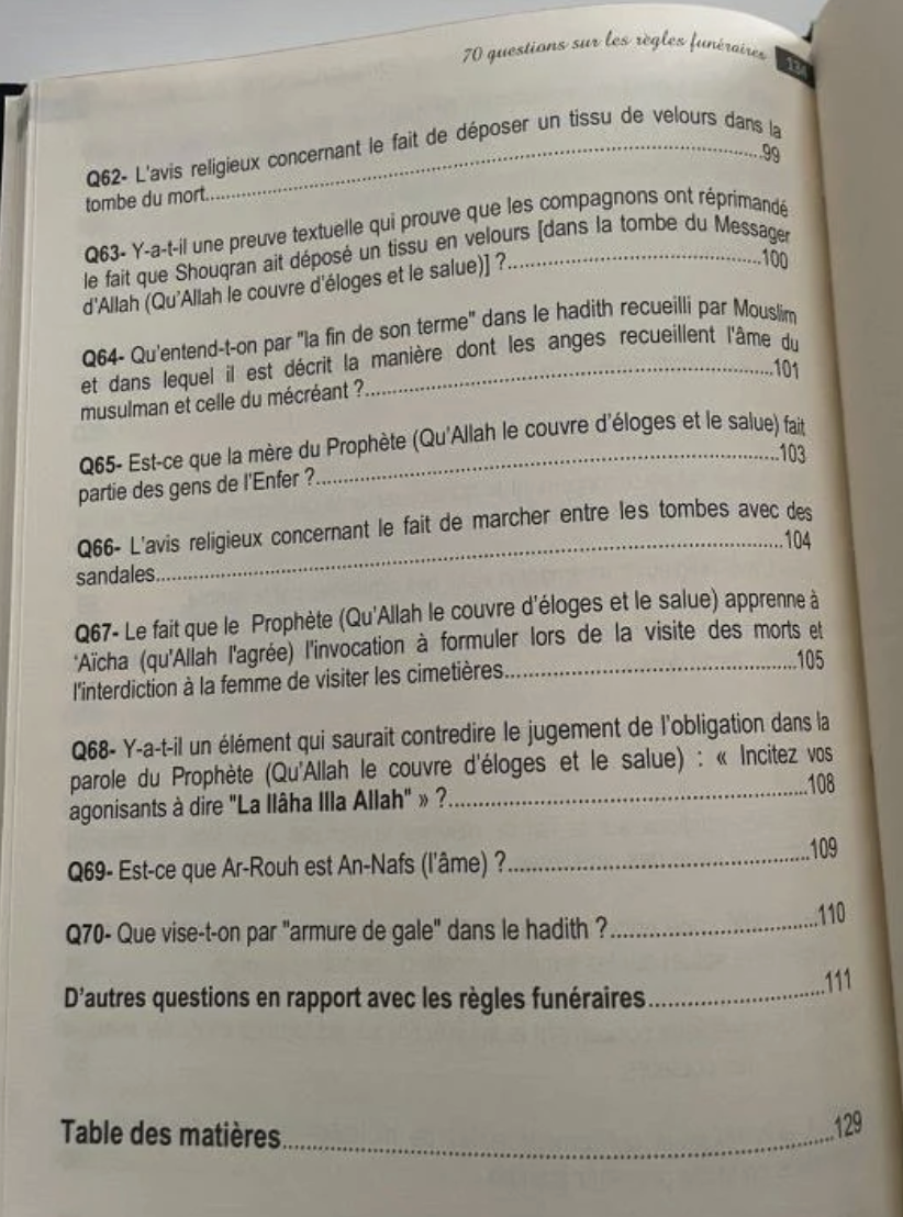 70 Questions sur les Règles Funéraires - Shaykh Ibn Uthaymine
