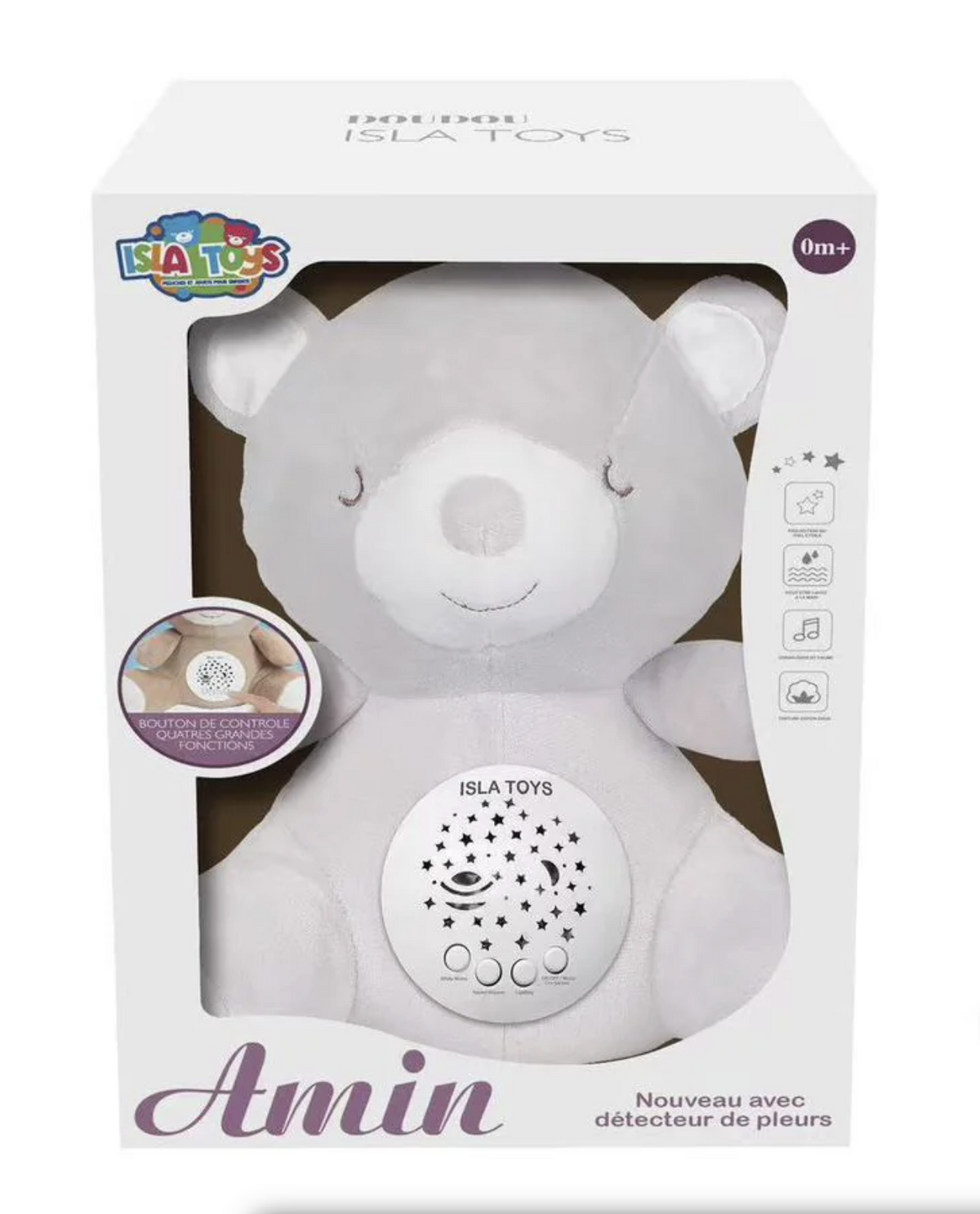 Doudou Ourson Veilleuse Coranique Détecteur de Pleurs – Isla Toys | Veilleuse 3 en 1 Bébé