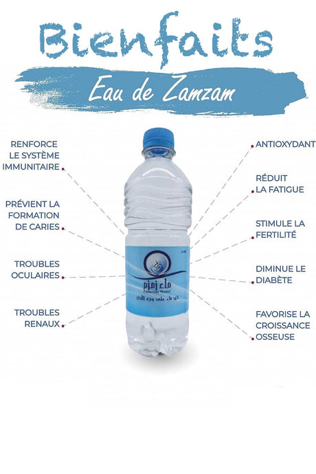 Eau de zamzam bouteille Authentique de Makkah (Mecca) en Arabie Saoudite - Eau minérale