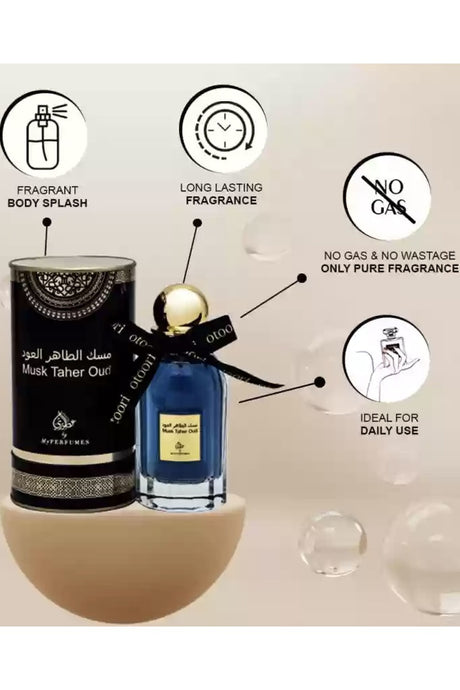 Eau de Parfum Musk Taher Oud 80mL - My Perfumes Dubaï