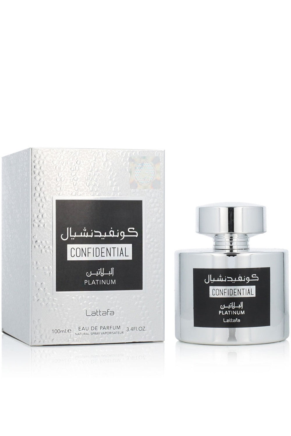 Eau de Parfum Confidential Private Platinum 100mL Lattafa - Lattafa Perfumes Dubaï