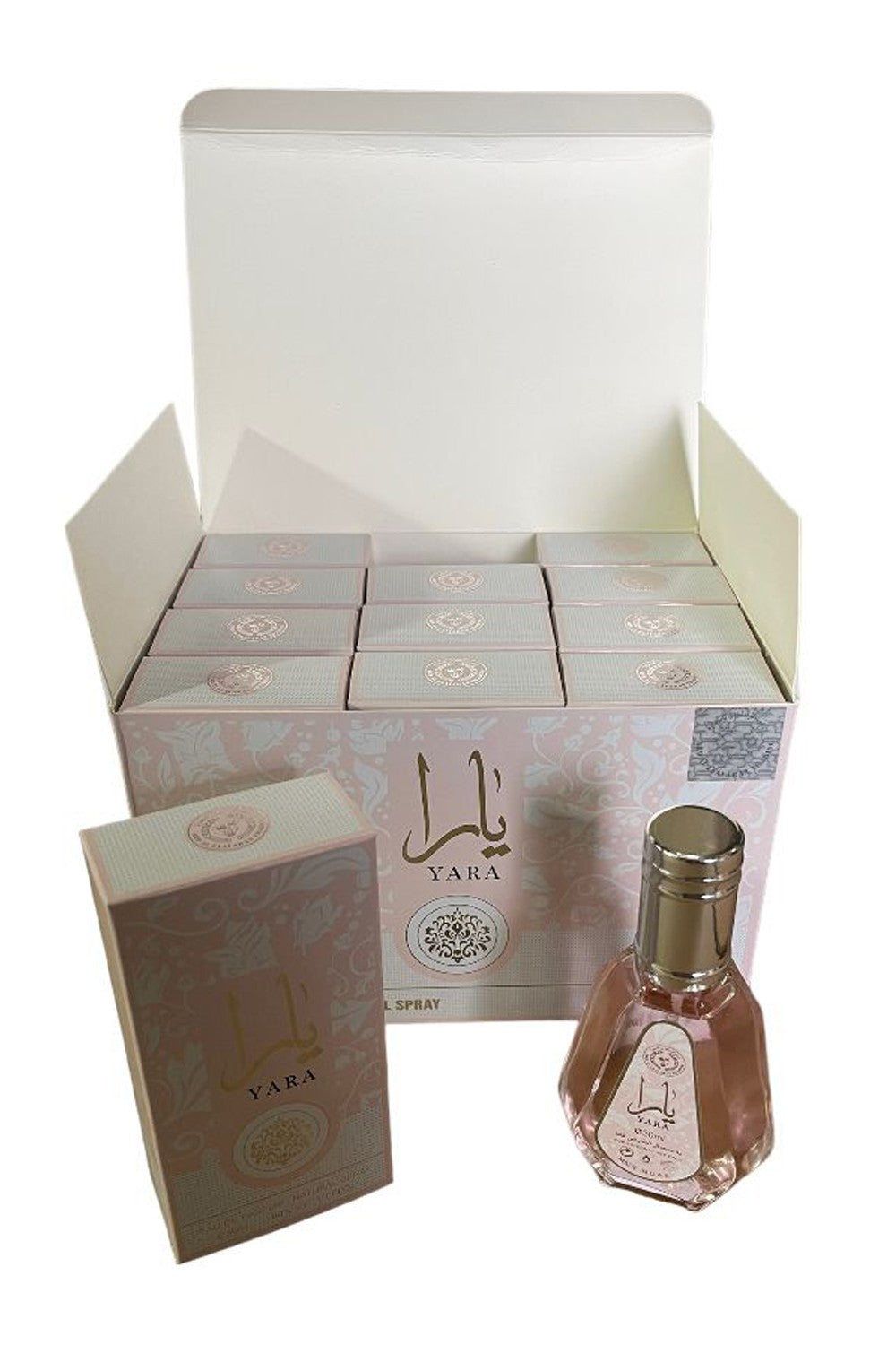 Lot de 12 Eau de Parfum Yara Pink Lattafa 50ml - Lattafa Perfumes Dubaï