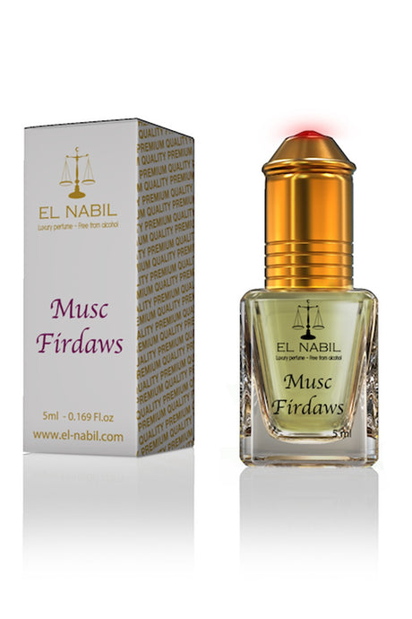 Musc firdaws El nabil 5mL - Extrait de Parfum Sans Alcool - EL NABIL
