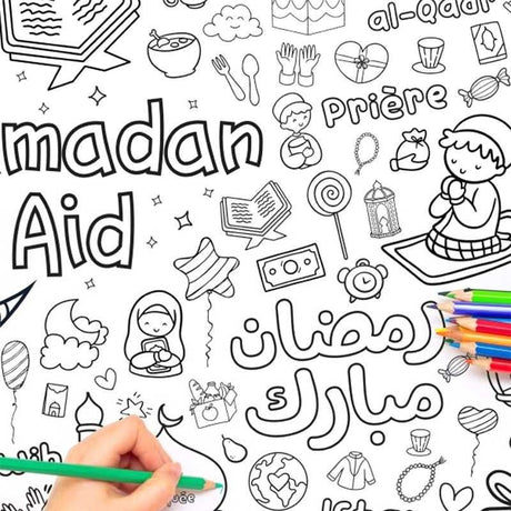 Mon Grand Poster "Ramadan & Aid" à colorier - EDITION DeeniLearn