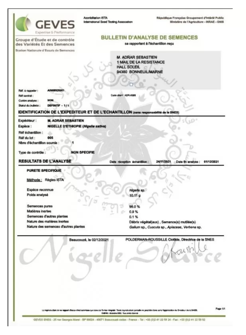 Graines de Nigelle Habachiya d'Ethiopie - Cumin noir 100g Usage Alimentaire - Nigelle Source
