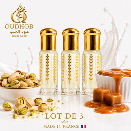 Musc Tahara Pistache Caramel – Musc Intime Sans Alcool 3 ml – OudHob | عود الحب