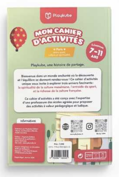 Mon cahier d'activités Edition Paris 7-11 ans - Éditions Playkube