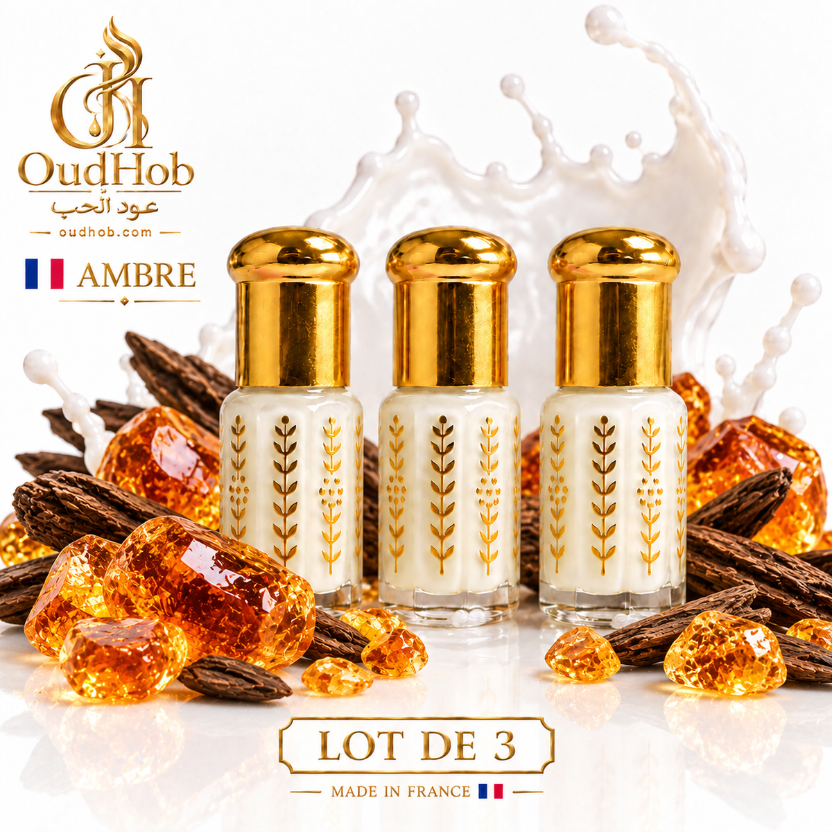 Musc Tahara Ambre – Musc Intime Sans Alcool 3 ml - Fabriqué en France – OudHob | عود الحب