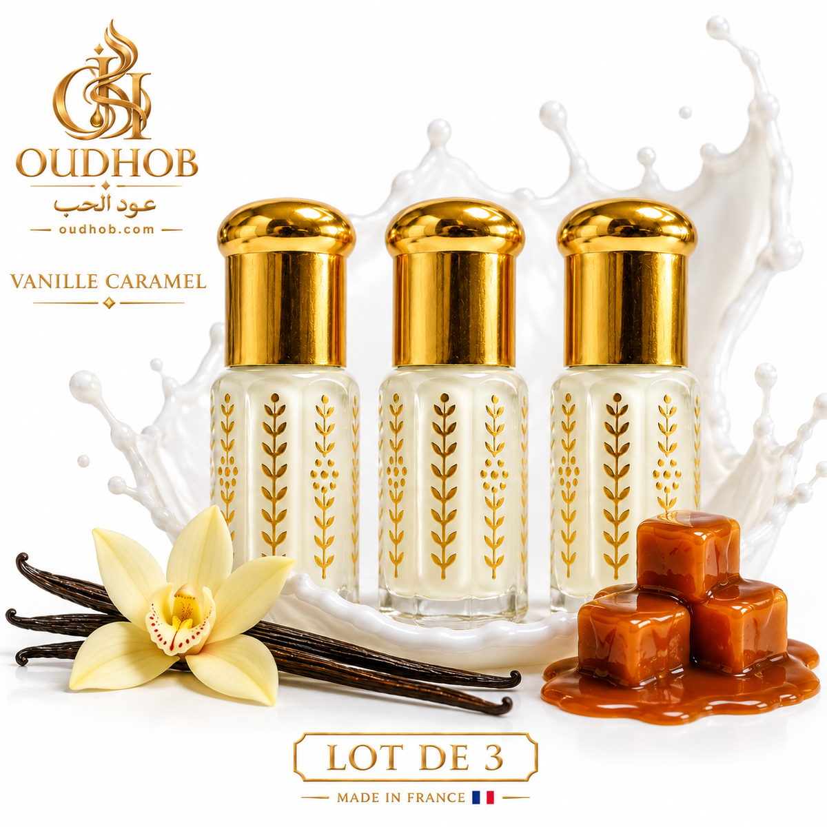 Musc Tahara Vanille Karamel – Intieme Musk Zonder Alcohol 3 ml – OudHob | عود الحب