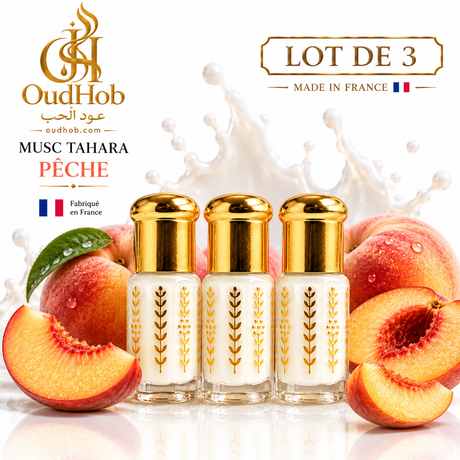 Musc Tahara Melocotón – Almizcle Íntimo Sin Alcohol 3 ml – OudHob | عود الحب
