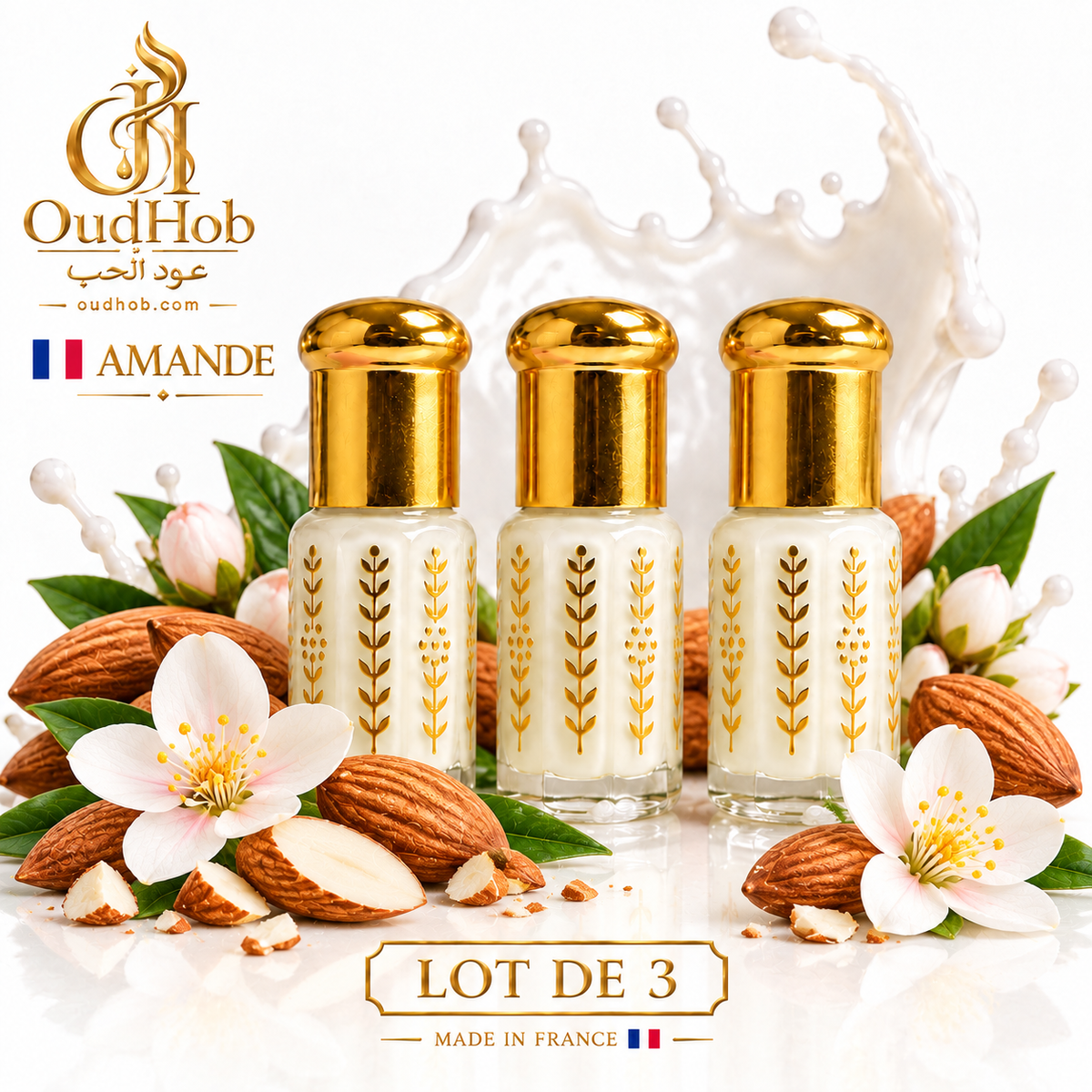 Musc Tahara Amande – Musc Intime Sans Alcool 3 ml - Fabriqué en France – OudHob | عود الحب