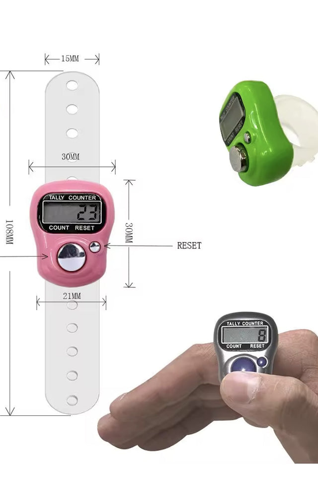Compteur de doigt LCD, Tasbih sous forme de bague chapelet électronique