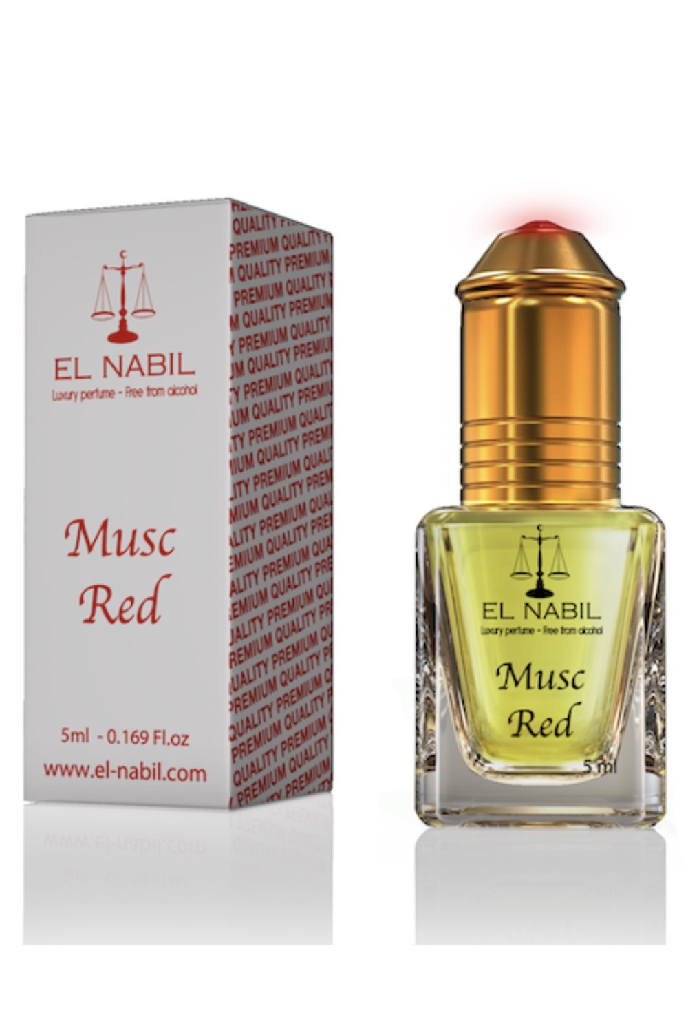 Musc RED El nabil 5mL - Extrait de Parfum Sans Alcool - EL NABIL