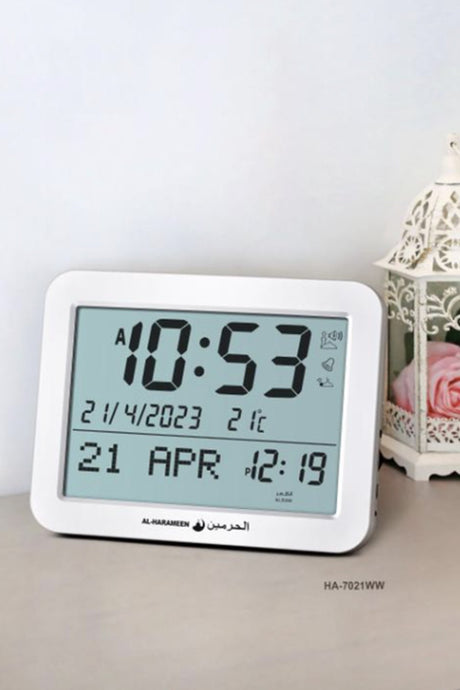 Adhan Horloge AL-HARAMEEN HA-7021, Horloge horaires Azan réveil numérique musulmane