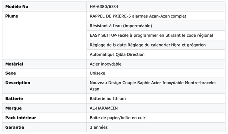 Montre numérique Al Harameen Azan HA-6380, Montre horaires Azan étanche Boîte-cadeau en cuir