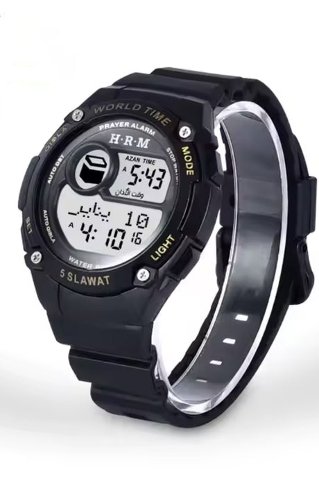 Montre de sport Al Harameen HA-6514, Montre horaires Azan étanche Montre Heures de prière dans le monde entier