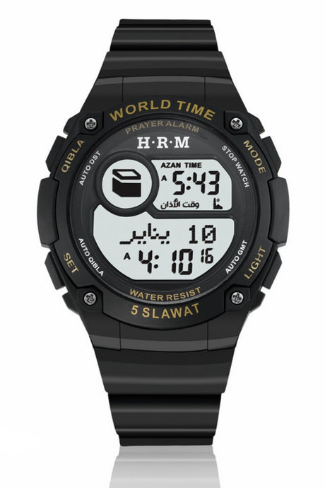 Montre de sport Al Harameen HA-6514, Montre horaires Azan étanche Montre Heures de prière dans le monde entier