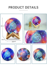 Veilleuse coranique Lampe de lune Galaxy QB512 avec haut-parleur Coran Bluetooth connecte Android et iOS - Equantu QB512