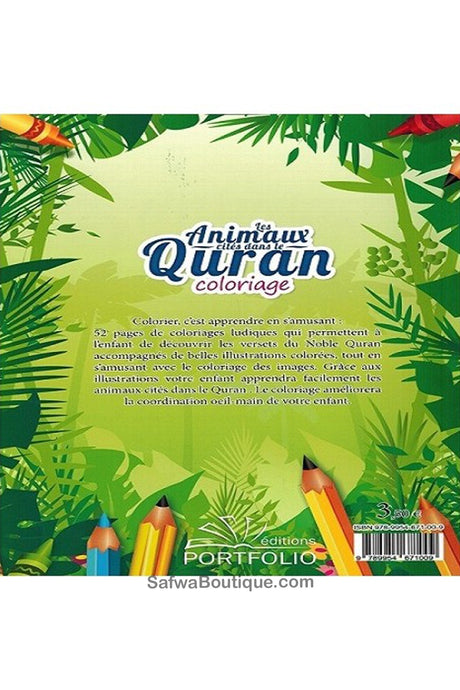 Livre de Coloriage: Les animaux cites dans le Quran - Edition Portofolio