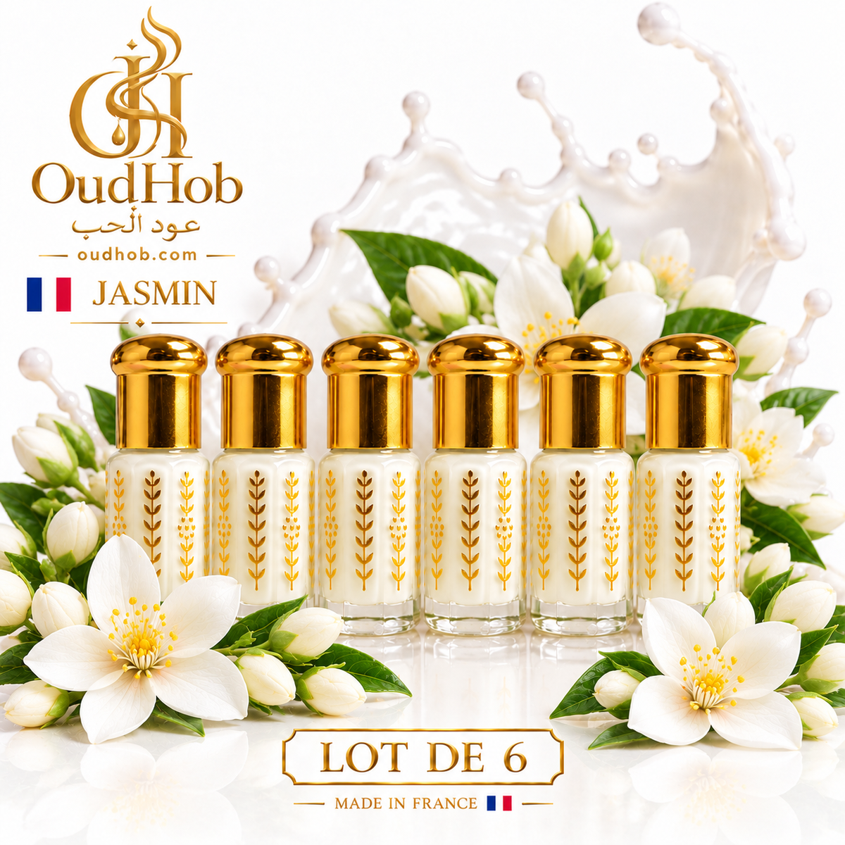 Musc Tahara Jasmin – Musc Intime Sans Alcool 3 ml - Fabriqué en France – OudHob | عود الحب