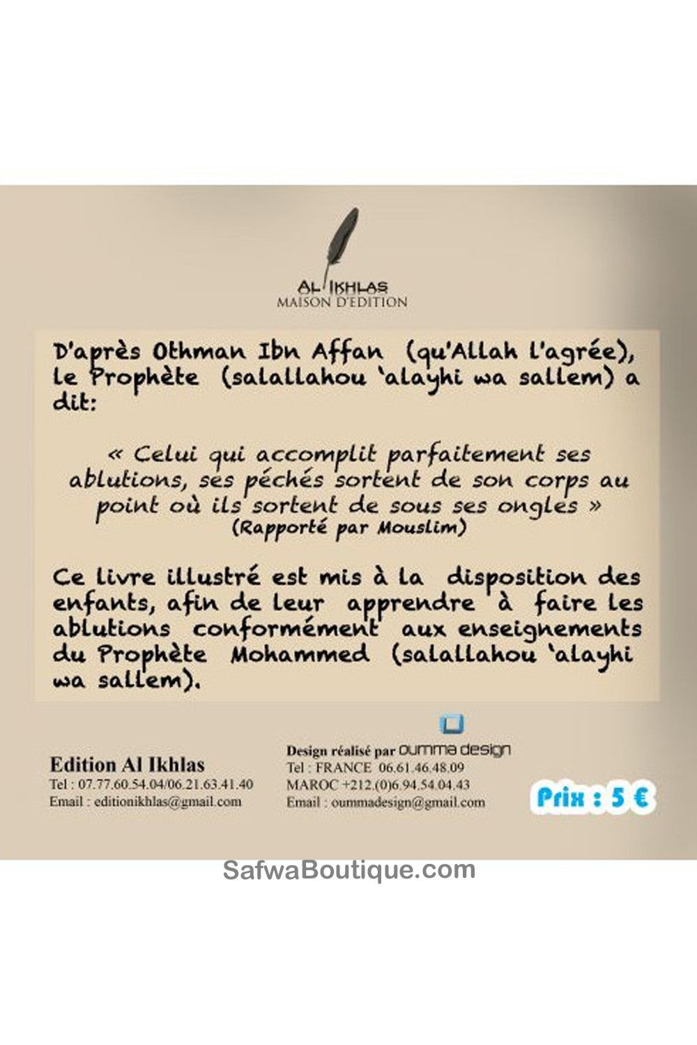 Mon Livre des ablutions (Version Garçon) - Edition Al Ikhlas
