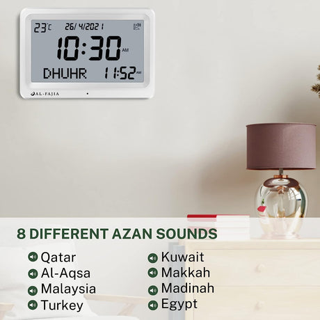 Horloge Adhan AL-FAJIA FAJ-113 Horloge (NOUVEAU MODELE) 8 sons de prière Azan