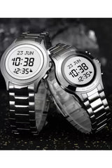 Montre numérique Ronde Al Fajr WR-02 Inoxydable Argent (Rappel des Prières, Qibla, Calendriers...)