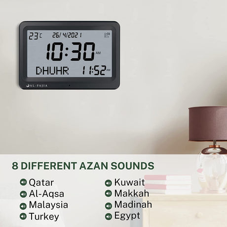 Horloge Adhan AL-FAJIA FAJ-113 Horloge (NOUVEAU MODELE) 8 sons de prière Azan