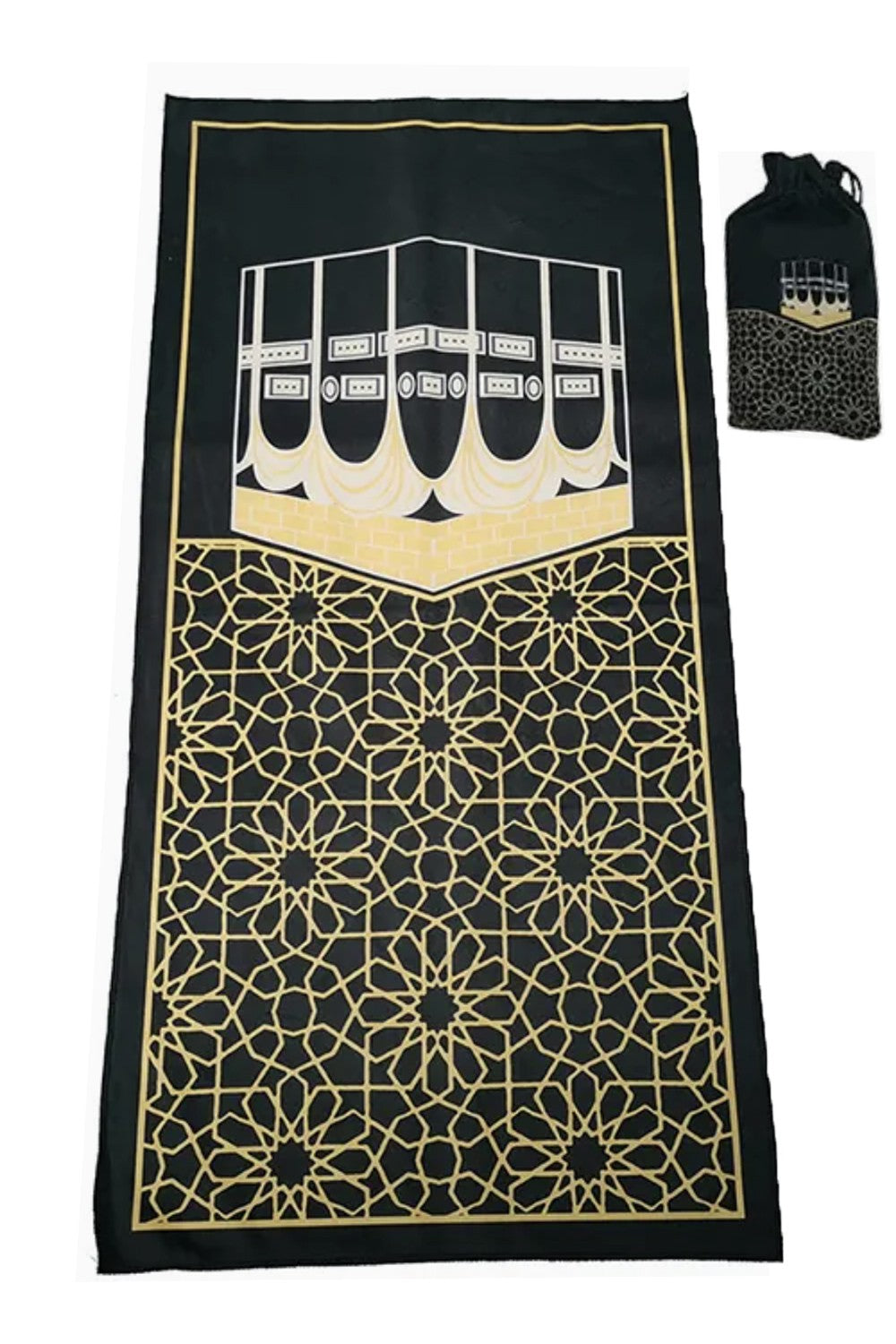 Tapis de prière musulman portable avec Sac en tissu cordon de serrage
